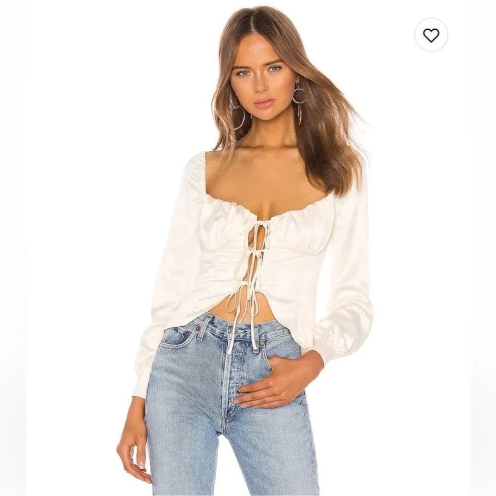 REVOLVE Majorelle Waldorf Top in Ivory Size Small